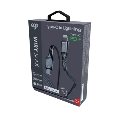 EGO TYPE-C TO MFI PD CABLE 200CM – GREY (CTL-20GREY)