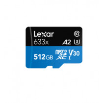 LEXAR MICROSDXC 633X 512GB W/SD ADAPTER U3 (LSDMI512BB633A)